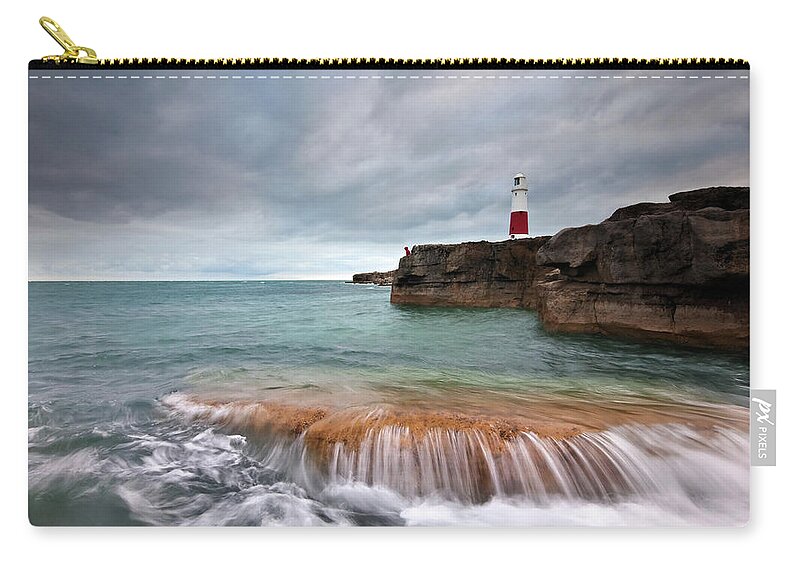 Dorset Zip Pouch featuring the photograph Portland Splash by Rob Cherry