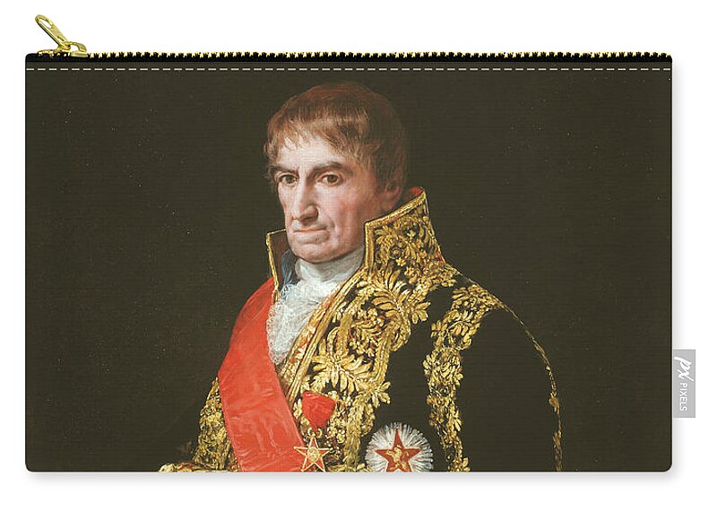 19th Century Art Zip Pouch featuring the painting Portrait of General Jose Manuel Romero by Francisco Goya