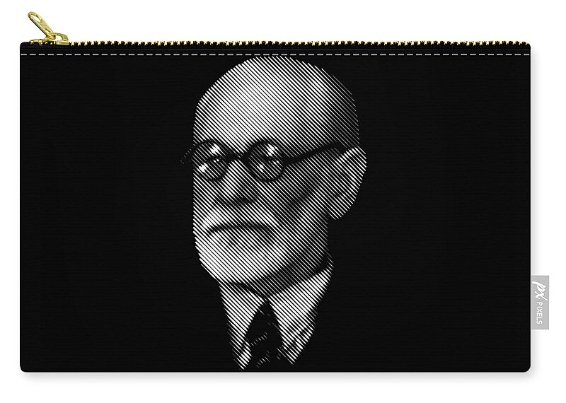  Father Of Psychoanalysis - Portrait Carry-all Pouch featuring the digital art portrait of Sigmund Freud by Cu Biz
