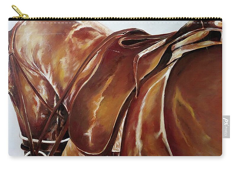 Wallpaint Zip Pouch featuring the painting Pose by Carlos Jose Barbieri