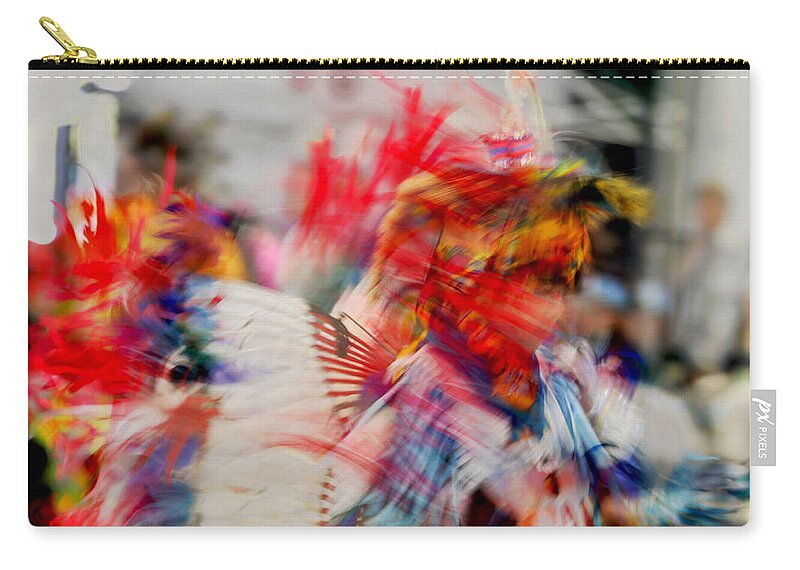 Powwow Dancer Zip Pouch featuring the photograph Powwow Abstraction #5 by Kae Cheatham