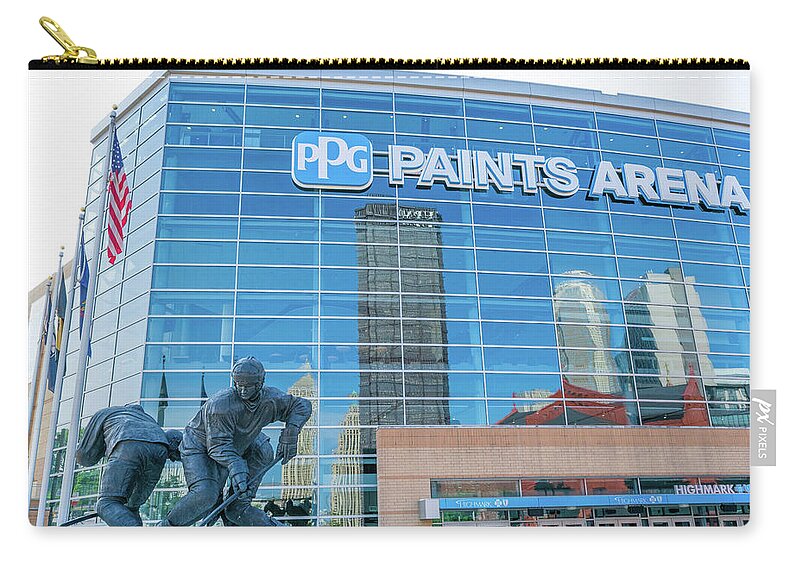 Pittsburgh Zip Pouch featuring the photograph PPG Paints Arena by Aaron Geraud