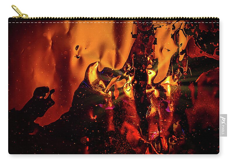 Abstract Zip Pouch featuring the digital art Praying at Mount Doom by Liquid Eye