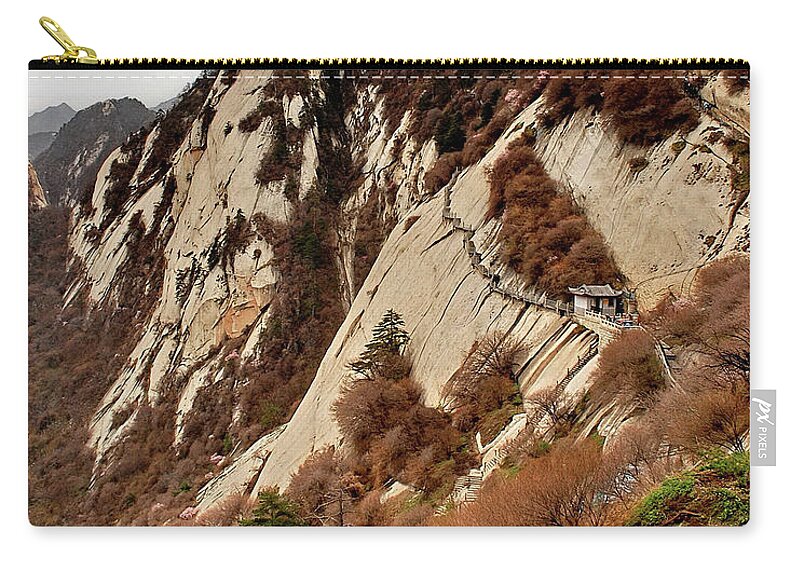 Outdoors Zip Pouch featuring the photograph Precipitous Ladder In Mt. Hua by Davidhuiphoto