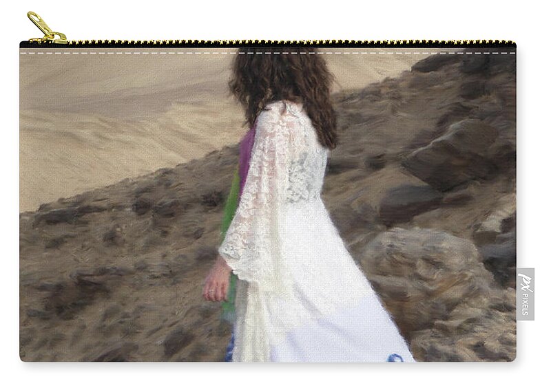 Prophetic Zip Pouch featuring the digital art Prophetess 2 by Constance Woods