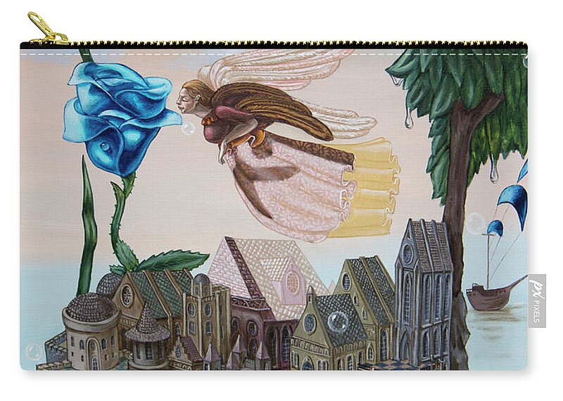 Painting Zip Pouch featuring the painting Prophetic Dream of Theodore Herzl by Victor Molev