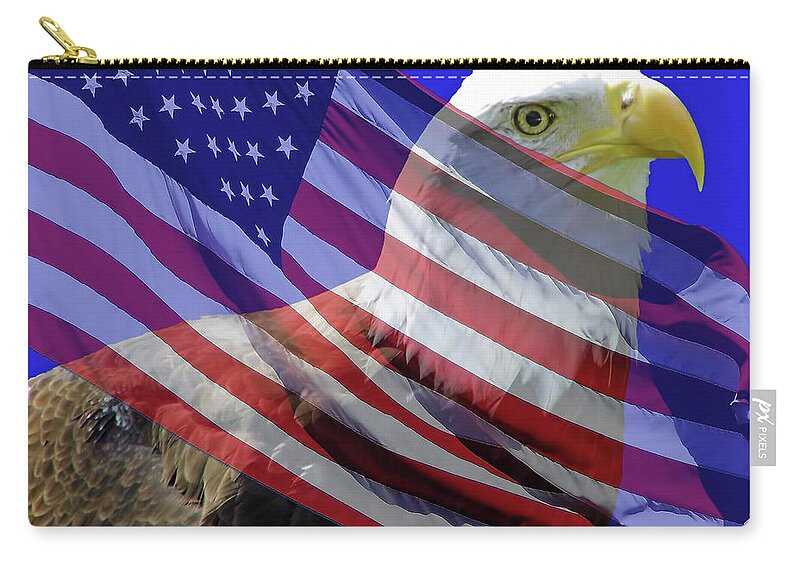 Eagle Zip Pouch featuring the photograph Proud American by D Hackett