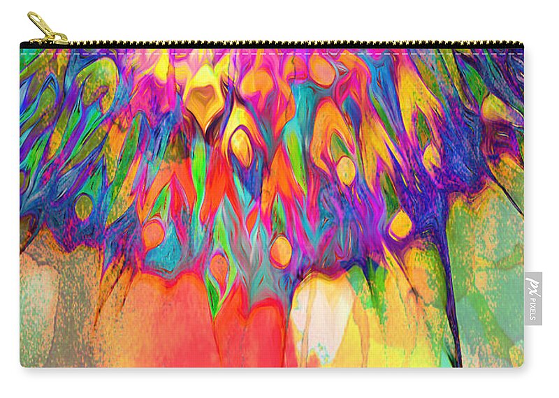 Daisy Zip Pouch featuring the digital art Psychedelic Daisy by Cindy Greenstein