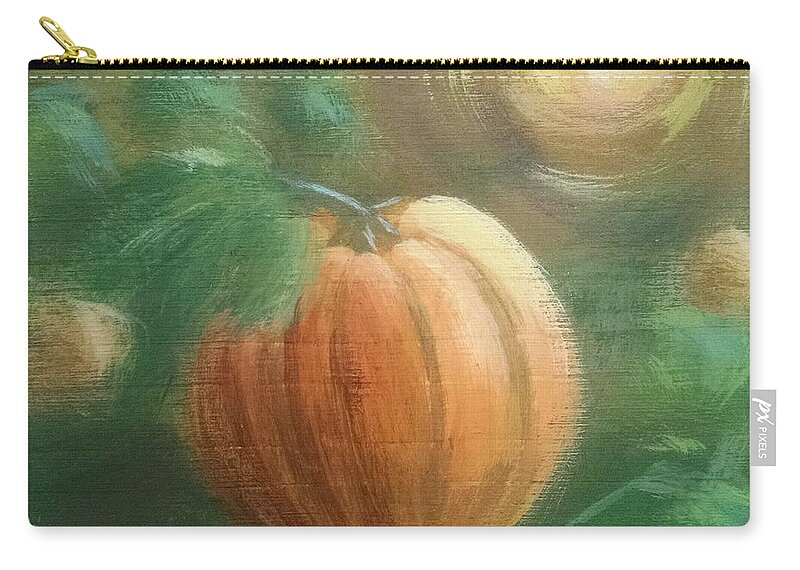 Pumpkin Zip Pouch featuring the painting Cinderella's Pre-Carriage by Helian Cornwell