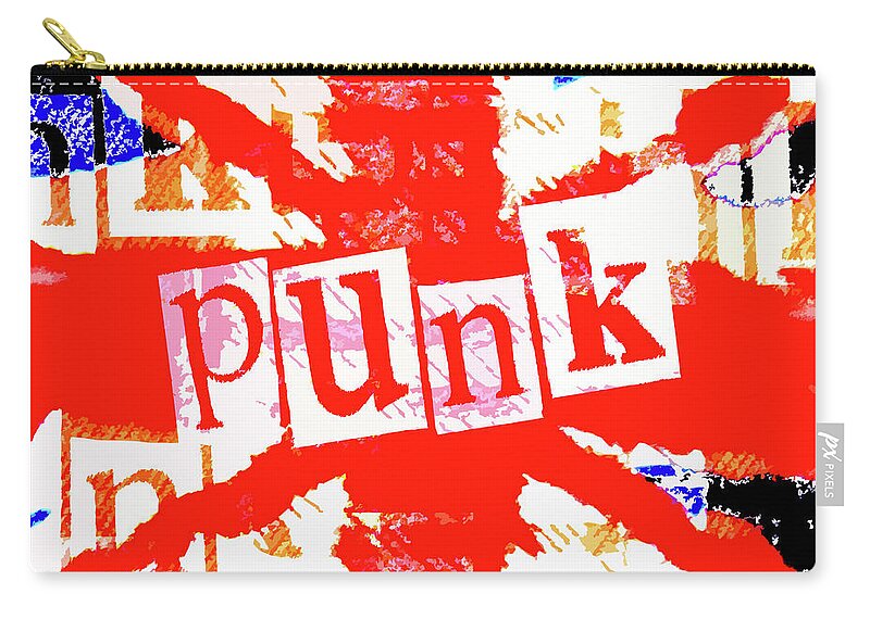 Punk Carry-all Pouch featuring the digital art Punk Union Jack Graphic by Roseanne Jones