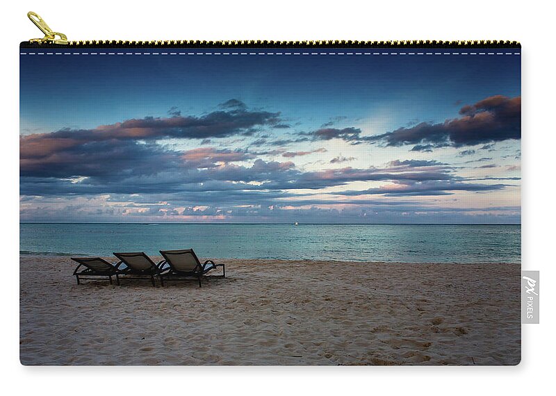 Tranquility Zip Pouch featuring the photograph Punta Cana Beach At Sunset by Photography By Spl