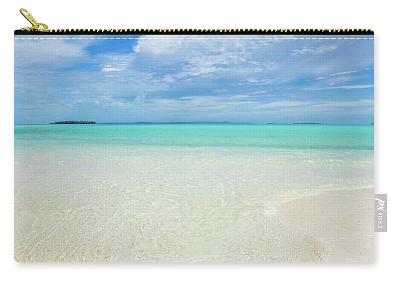 Aitutaki Carry-all Pouch featuring the photograph Pure Blue Bliss by Becqi Sherman