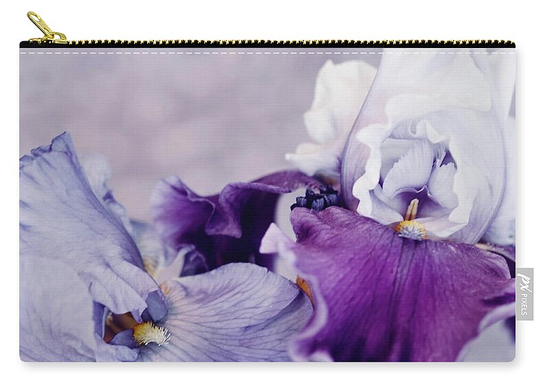 Flowers Zip Pouch featuring the digital art Purple Pleasures 0024 by Sherry Hallemeier