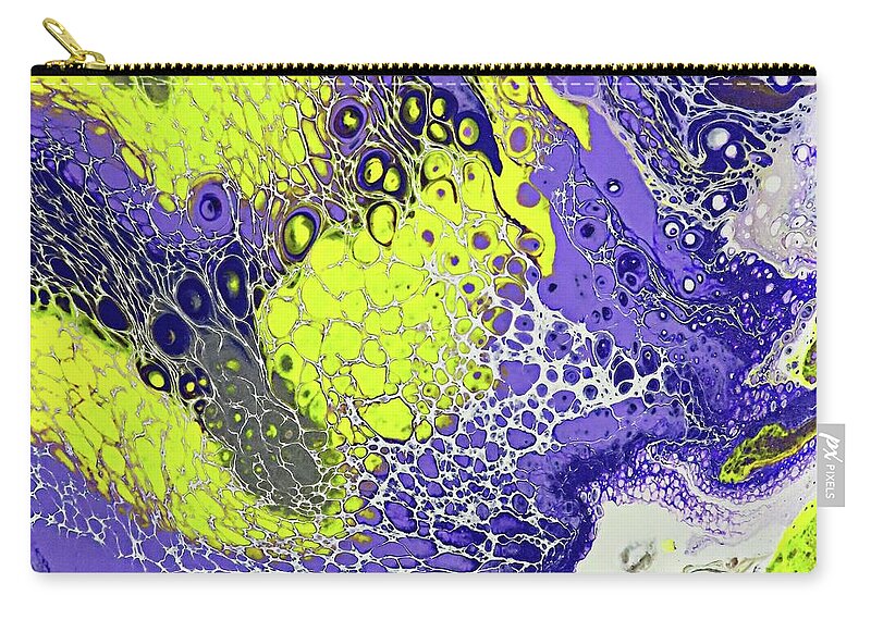 Abstract Painting Zip Pouch featuring the photograph Purple and Yellow by Steve DaPonte