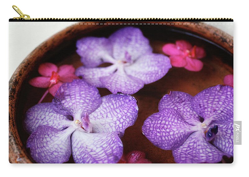Purple Zip Pouch featuring the photograph Purple Flowers by Cristina Pedrazzini