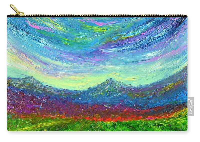 Nature Zip Pouch featuring the painting Purple Hug by Chiara Magni