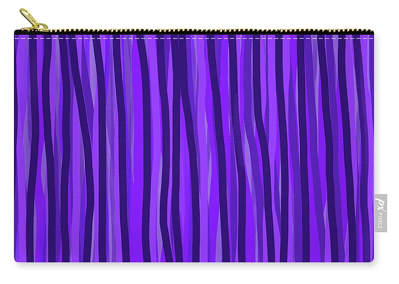 Purple Lines By Annette M Stevenson Zip Pouch featuring the digital art Purple Lines by Annette M Stevenson