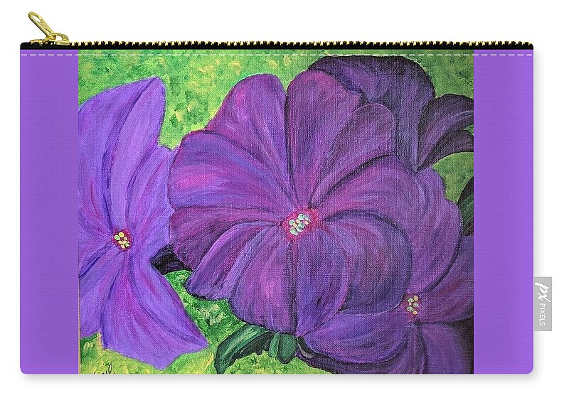 Purple Zip Pouch featuring the painting Purple Passioon by Gail Friedman