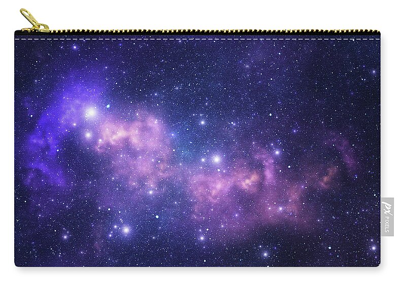Dust Zip Pouch featuring the photograph Purple Space Stars by Sololos