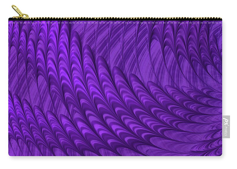 Fractal Zip Pouch featuring the digital art Purple Spikes by Constance Sanders