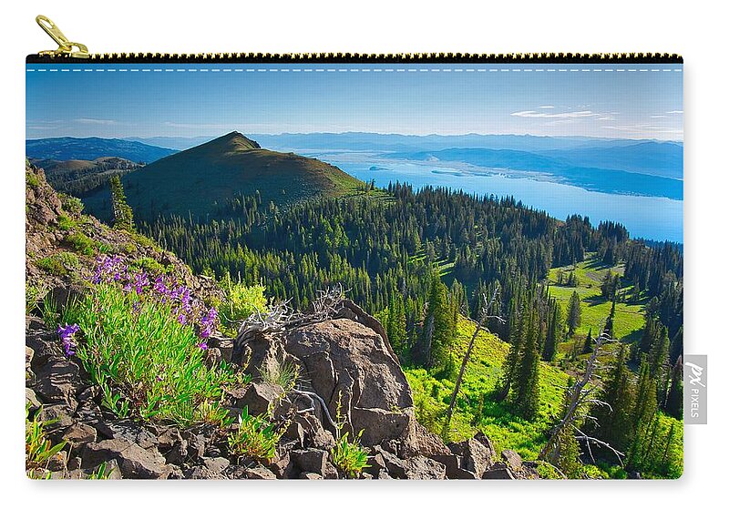 Lake Zip Pouch featuring the photograph Purple Vista by Tom Gresham