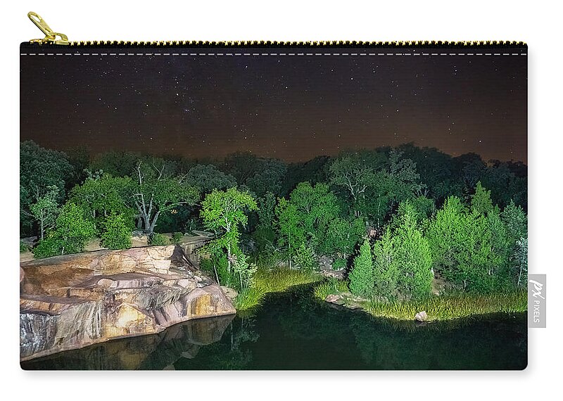 St Louis Zip Pouch featuring the photograph Quarry at Night by Amanda Jones