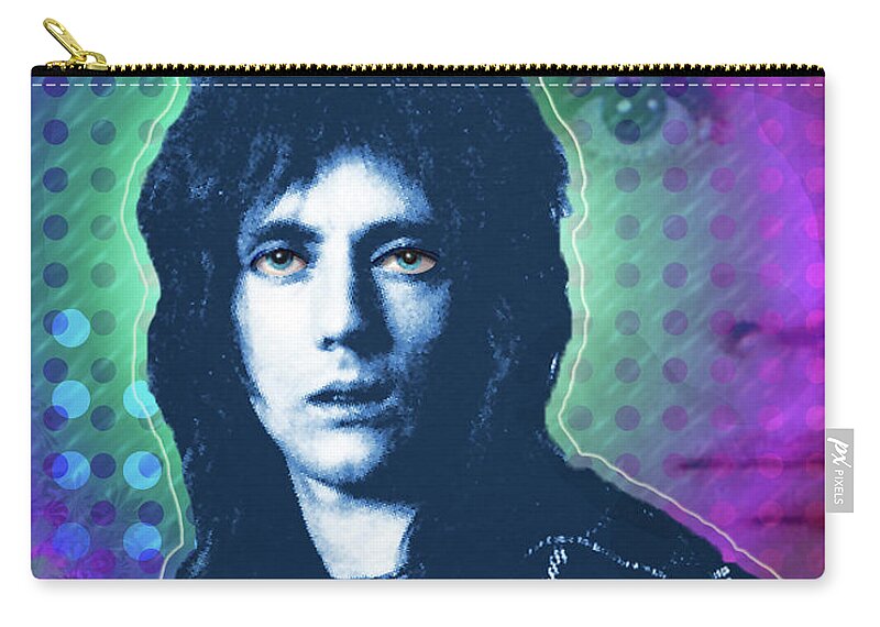 Roger Taylor Carry-all Pouch featuring the painting Queen Drummer Roger Taylor by Victoria De Almeida