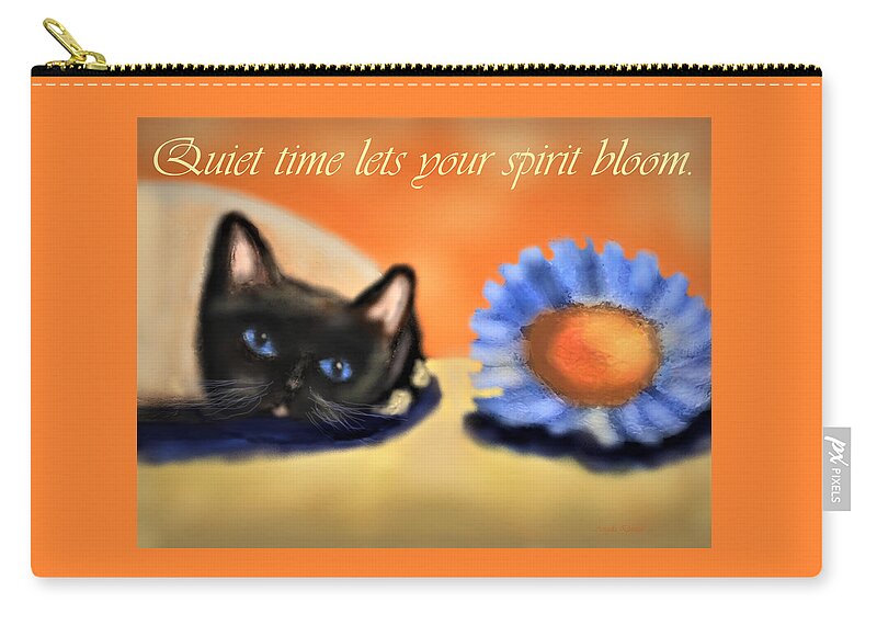 Siamese Zip Pouch featuring the painting Quiet Time Purrfected by Angela Davies