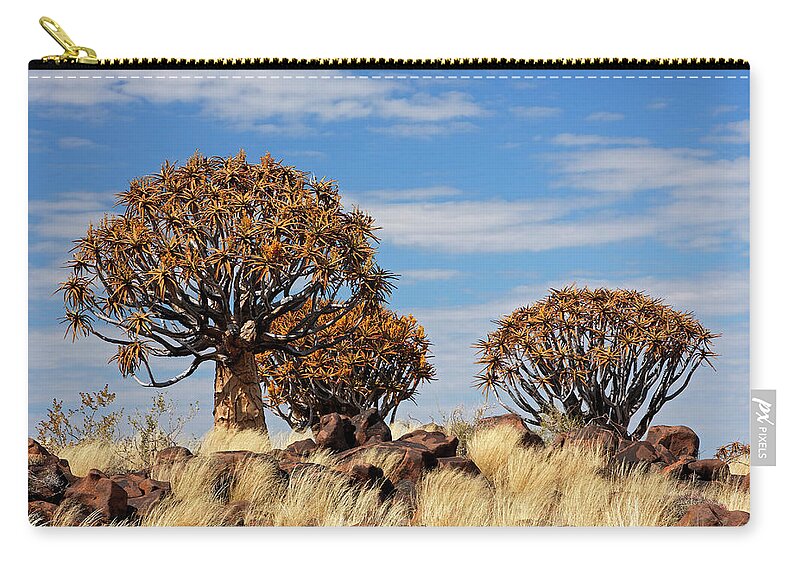 Quiver Tree Zip Pouch featuring the photograph Quiver Tree Forest - Namibia by Jlr