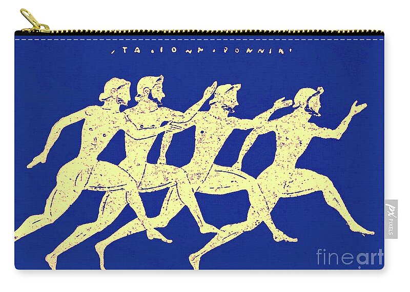 Ancient Greek Zip Pouch featuring the digital art Race, Illustration From History Of Greece By Victor Duruy, 1890 by English School