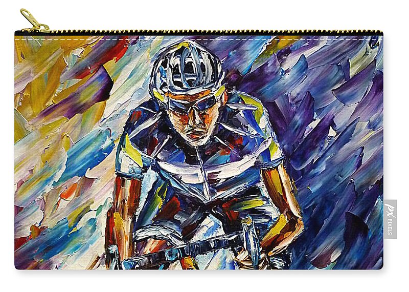Racing Driving Carry-all Pouch featuring the painting Racing Driver by Mirek Kuzniar