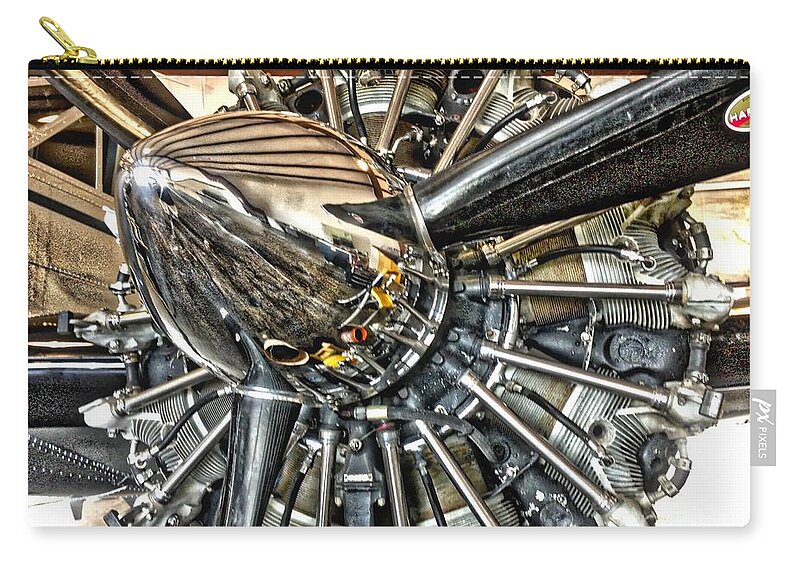Aircraft Zip Pouch featuring the photograph Radial by Tom Gresham