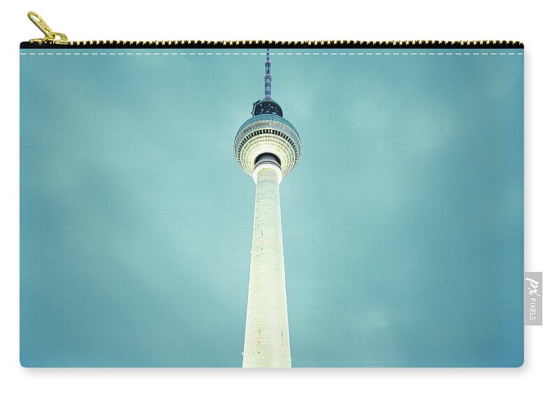 Berlin Zip Pouch featuring the photograph Radio Tower At Alexanderplatz by Silvia Otte