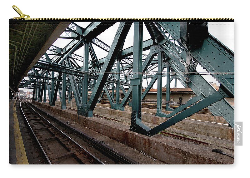 Empty Zip Pouch featuring the photograph Rail Bridge, New York by Busà Photography