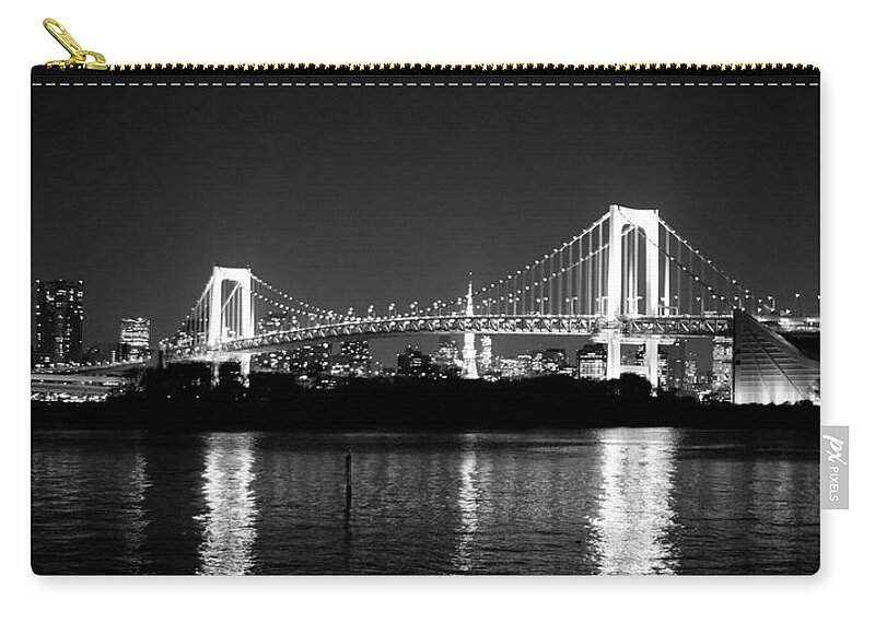 Panoramic Zip Pouch featuring the photograph Rainbow Bridge At Night by Xkhol