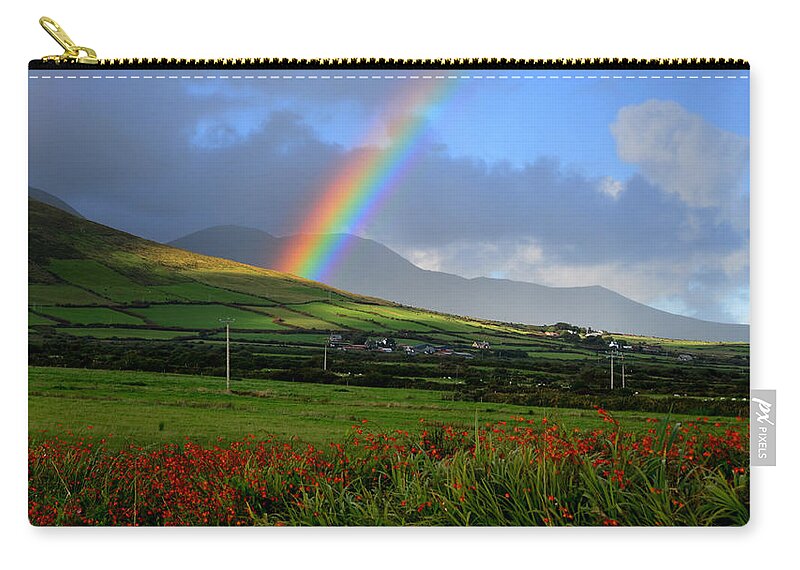 Tranquility Zip Pouch featuring the photograph Rainbow In Kerry by Through The Eye Of A Lens Photography Has Always Been My Pas