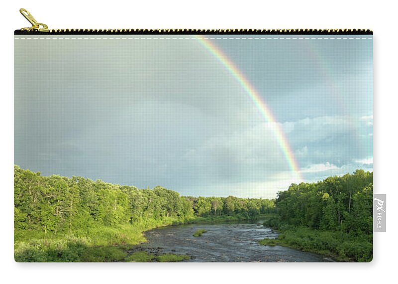 Minnesota Zip Pouch featuring the photograph Rainbow over the Littlefork River by Lori Dobbs