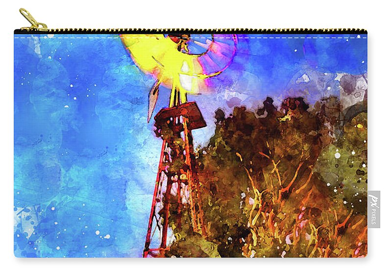 Windmill Zip Pouch featuring the photograph Rainbow Windmill by Mark Jackson
