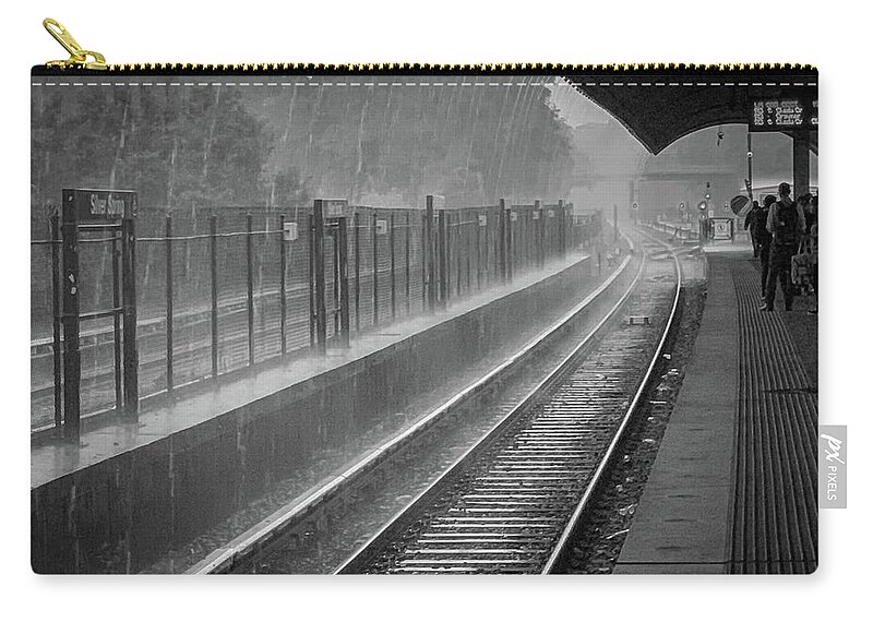 Metro Zip Pouch featuring the photograph Rainy Days and Metro by Lora J Wilson