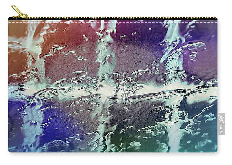 Windows Zip Pouch featuring the photograph Rainy Window Abstract by Cathy Kovarik