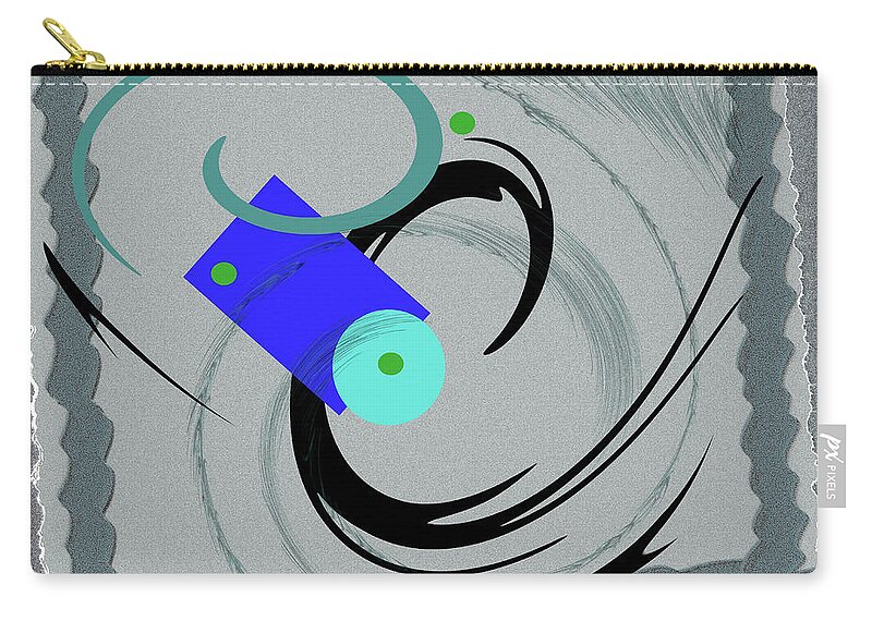 Abstract Zip Pouch featuring the photograph Randomness Variations 5, On Paper Montage by Terri Harper