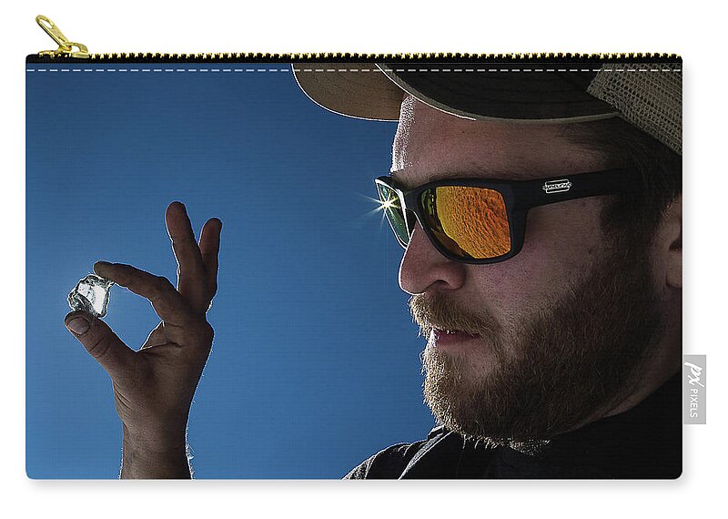 Obsidian Zip Pouch featuring the photograph Rare Obsidian by Mike Long