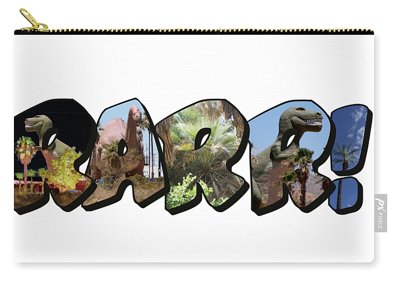 Large Letter Zip Pouch featuring the photograph RARR Big Letter Dinosaurs by Colleen Cornelius