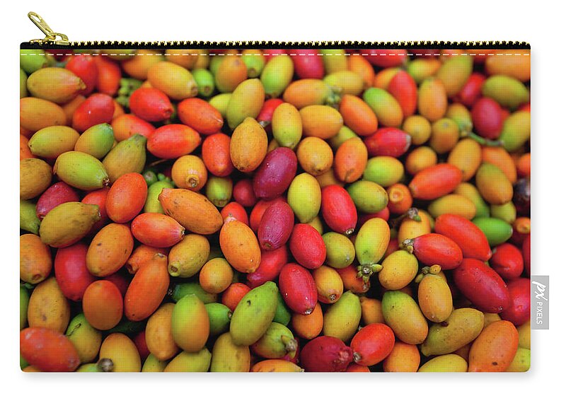 Heap Zip Pouch featuring the photograph Raw Coffee Beans by John White Photos