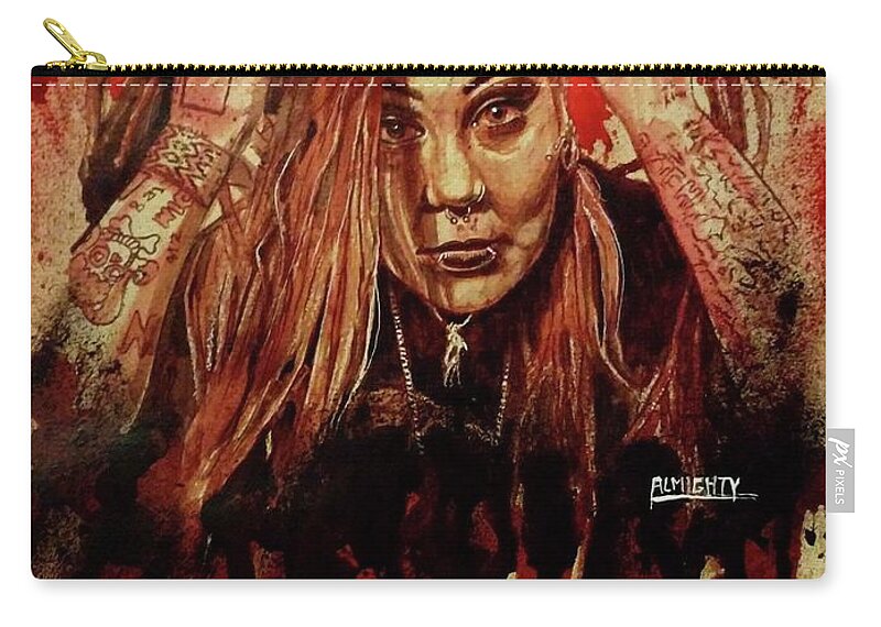 Ryan Almighty Carry-all Pouch featuring the painting RAZAKEL port fresh blood by Ryan Almighty