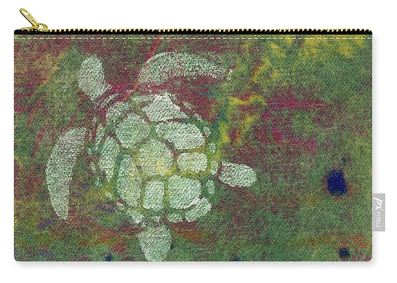 Clay Monoprint Zip Pouch featuring the mixed media Reaching Shore #1 by Susan Richards