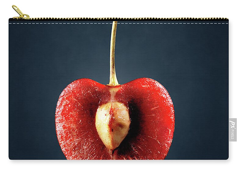 Cherry Zip Pouch featuring the photograph Red Cherry Still Life by Johan Swanepoel