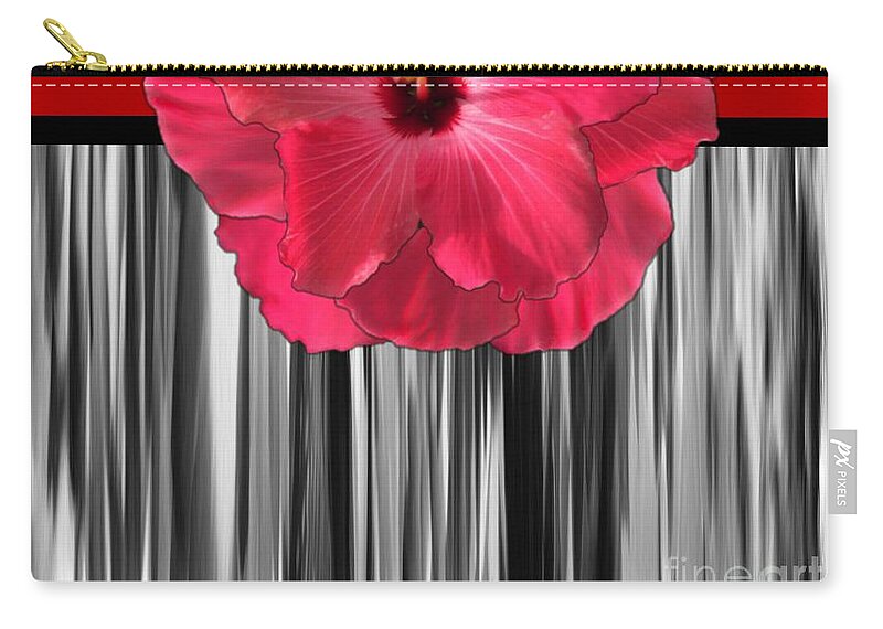 Pink Zip Pouch featuring the digital art Pink, Lily Motif by Delynn Addams