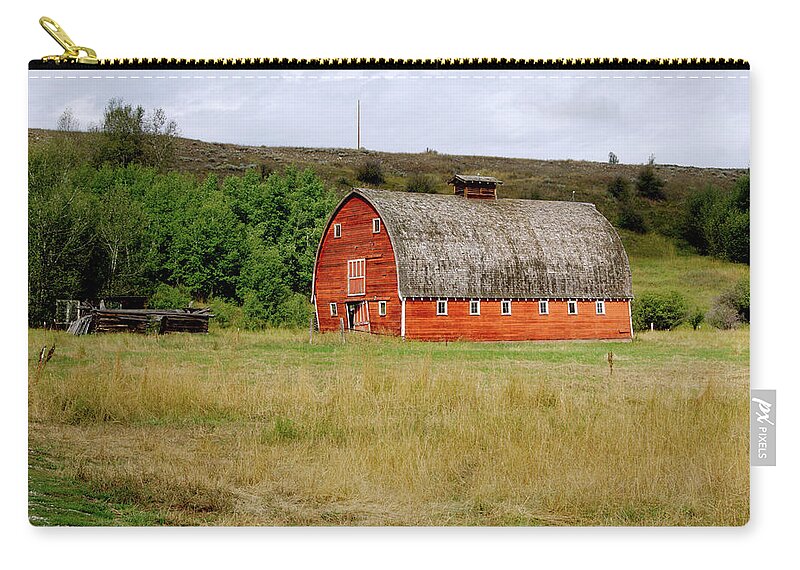 Barn Carry-all Pouch featuring the photograph Red Lodge MT Barn by Cathy Anderson