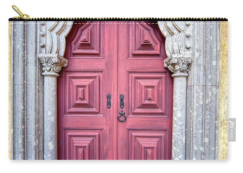 Door Carry-all Pouch featuring the photograph Red Medieval Door by David Letts